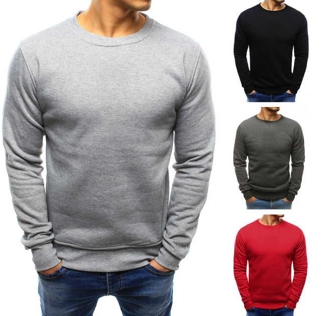 DSTREET Sweatshirt Langarmshirt Pullover Rundhals Unifarben Basic Herren M L XL 2XL