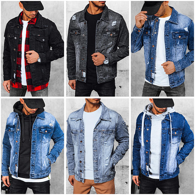 Jeansjacke Übergangsjacke Sweatjacke Denim Jacke für Herren DSTREET